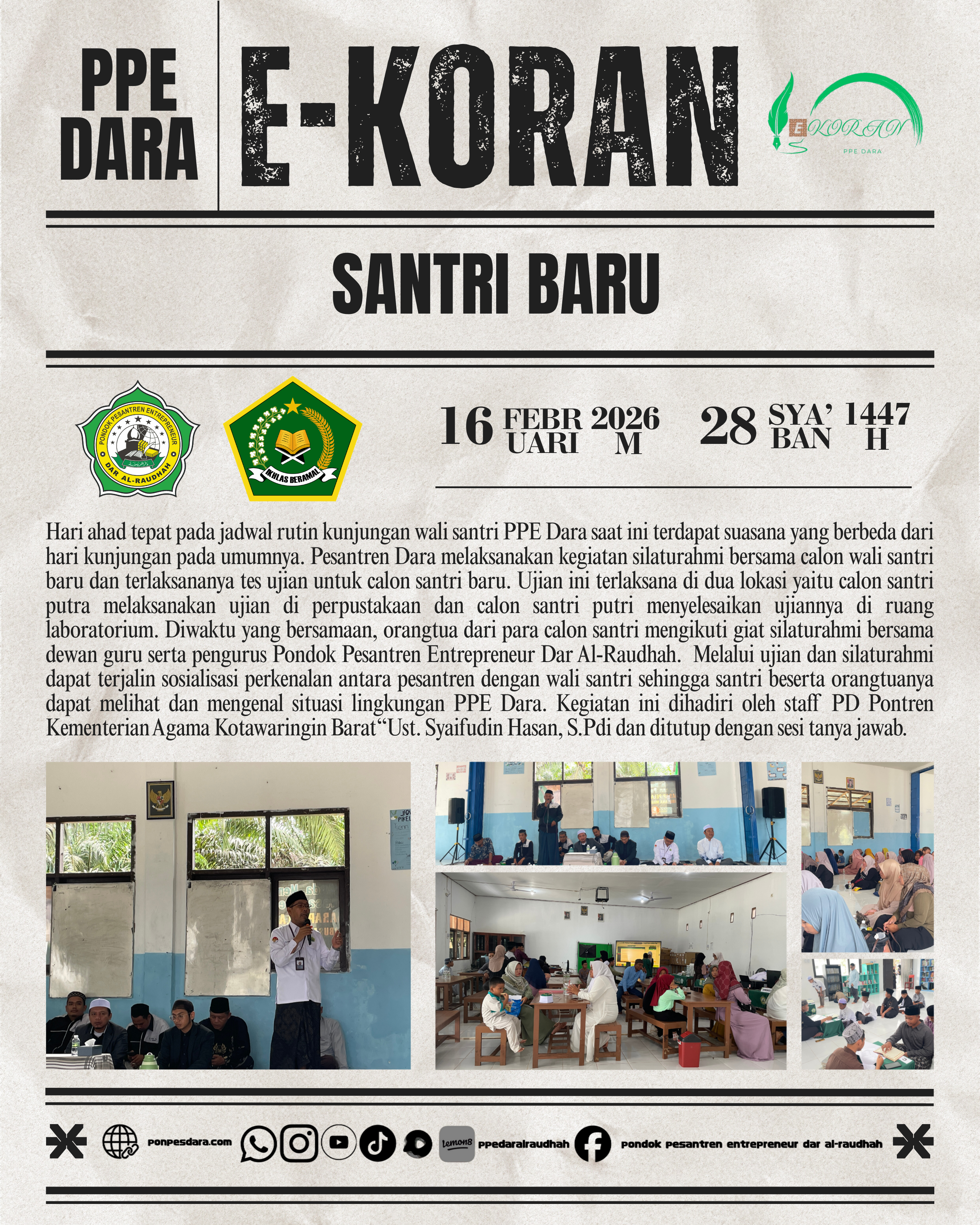 Tes Ujian Santri Baru
